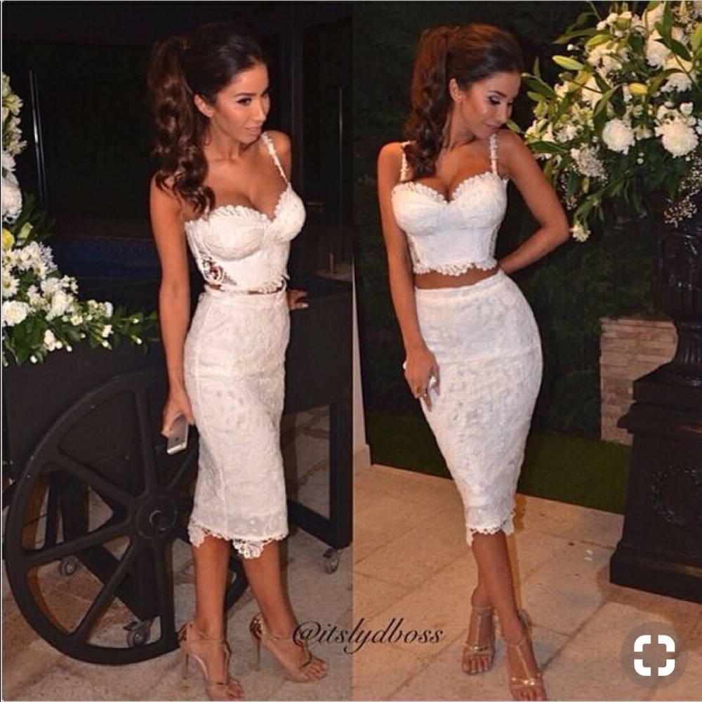 Beautiful white two piece dress